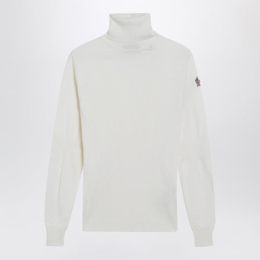 Moncler Grenoble White wool-blend turtleneck sweater
