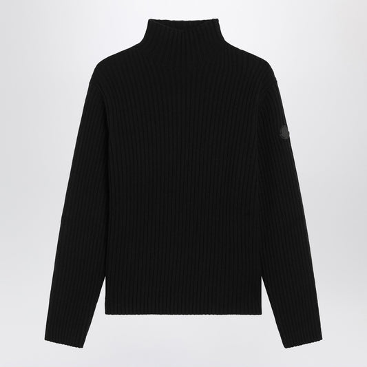 Moncler Black wool and cashmere turtleneck sweater