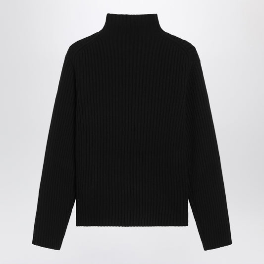 Moncler Black wool and cashmere turtleneck sweater