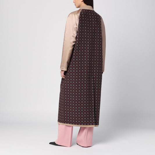 Moschino Beige reversible trench coat in gabardine and satin
