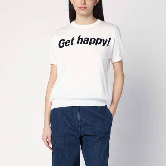 Moschino Get Happy white cotton sweater
