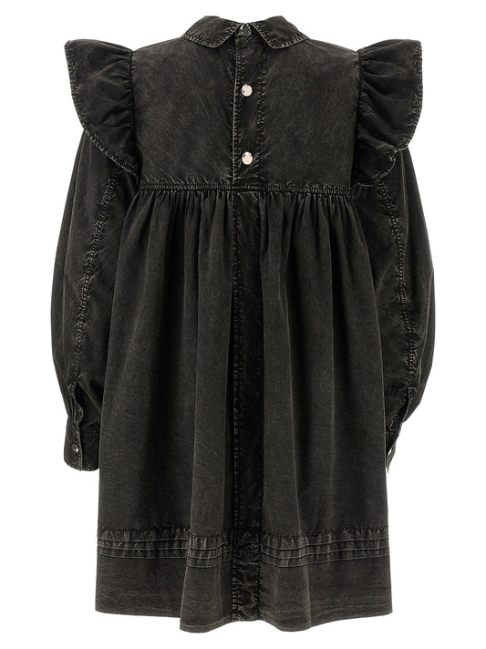 Ganni Black Washed Mini Shirt Dress