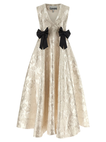 Ganni Cloque V-neck Dress