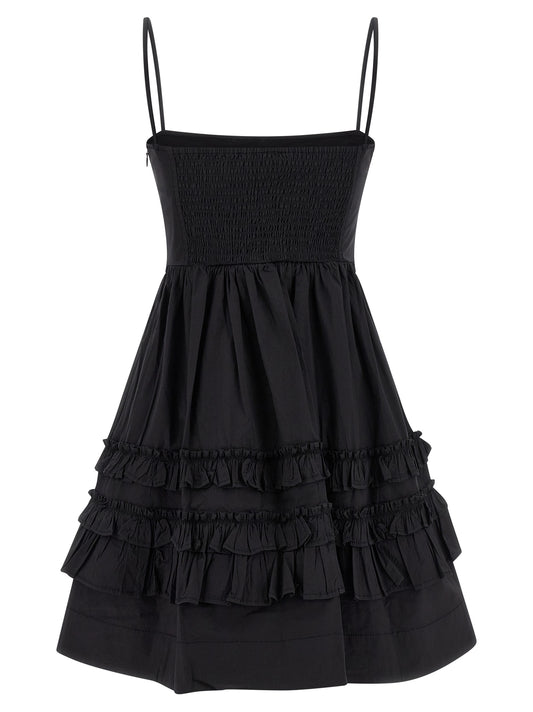 Ganni Black Mini Frill Dress