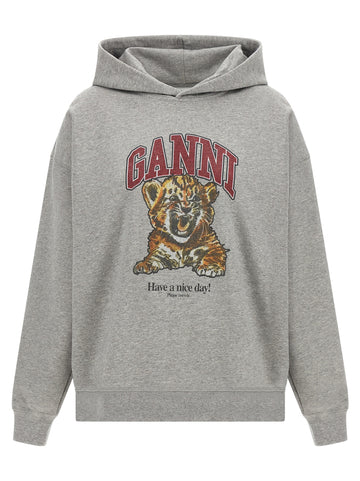 Ganni Grey Tiger Hoodie