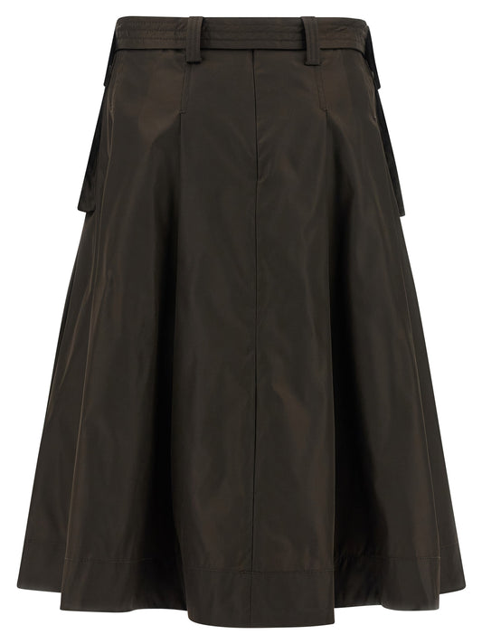Ganni Duchesse Nylon Pleated Skirt