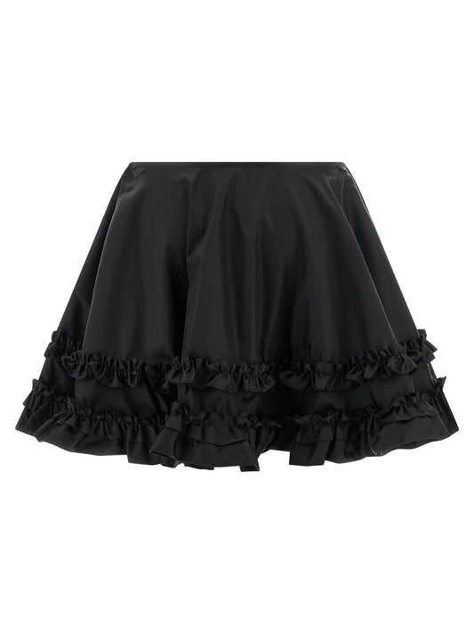 Ganni Duchesse Nylon Mini Frill Skirt