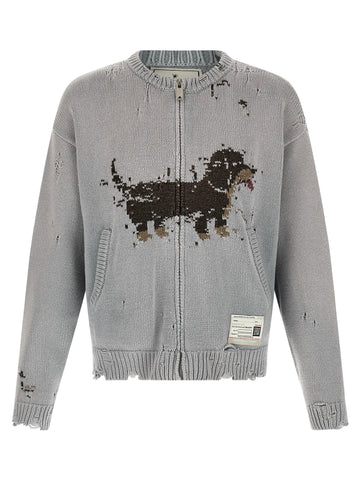 Maison Mihara Yasuhiro Dog Jacquard Knit Cardigan