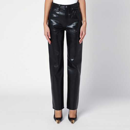 AGOLDE Black faux leather trousers