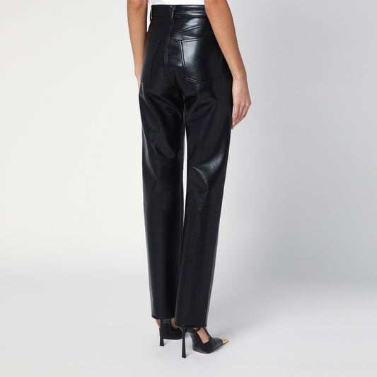 AGOLDE Black faux leather trousers