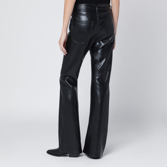 AGOLDE Black faux leather trousers Mid Rise Kick Boot