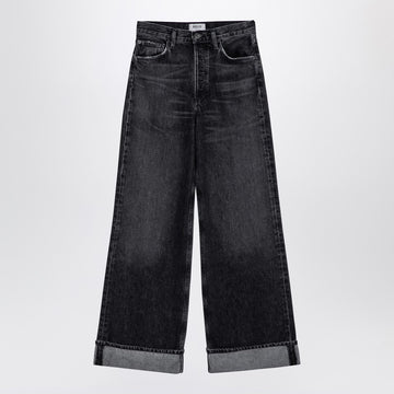 AGOLDE Dame dark grey wide ribbed denim jeans
