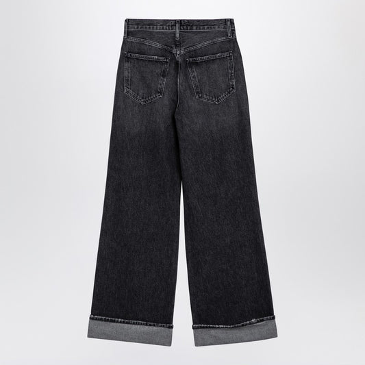 AGOLDE Dame dark grey wide ribbed denim jeans