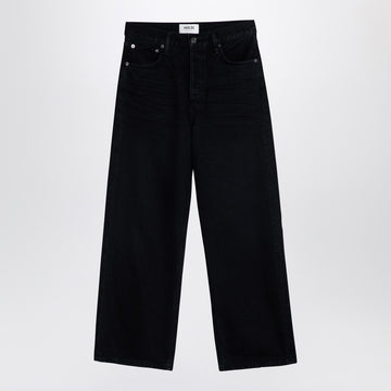 AGOLDE Wide black jeans in organic denim