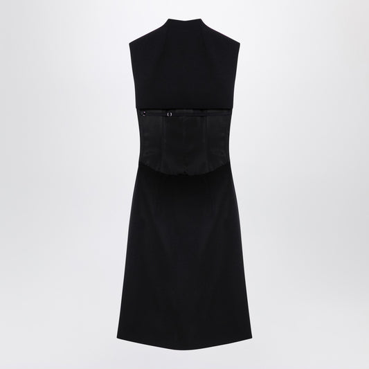 Sportmax Black wool blend sleeveless dress