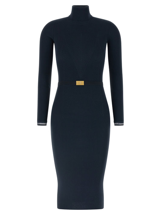 Elisabetta Franchi Logo Belt Dress