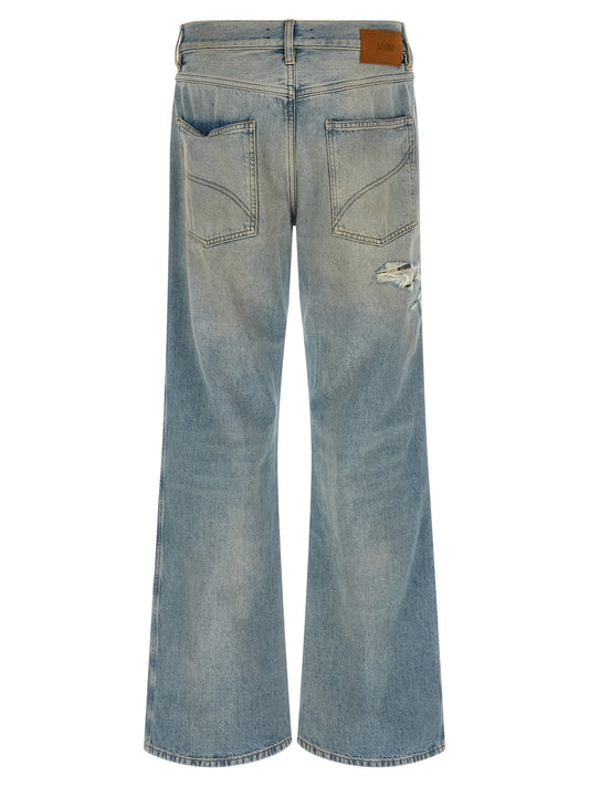 Amiri Checkered Repair Bootcut Jeans