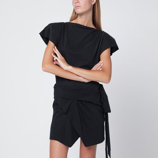 ISABEL MARANT Black Sebani asymmetrical T-shirt