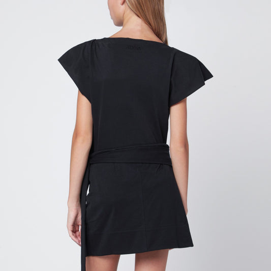 ISABEL MARANT Black Sebani asymmetrical T-shirt
