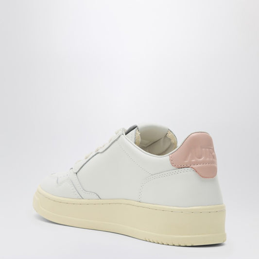 AUTRY White/pink leather Medalist sneakers