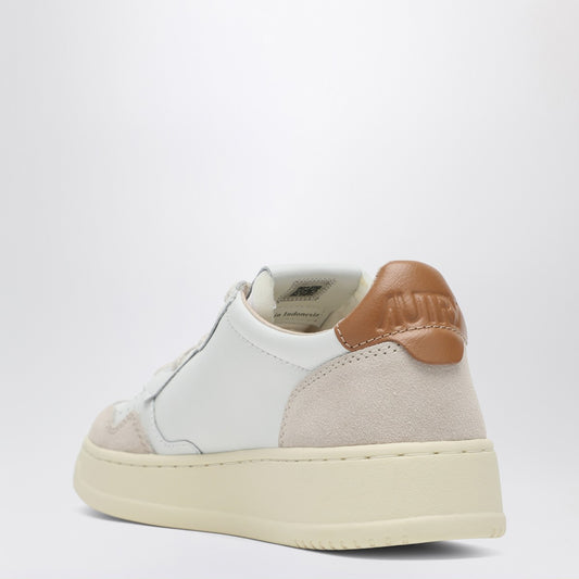 AUTRY Medalist sneakers in white/brown leather and suede
