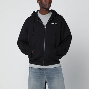 Awake NY Black hooded sweatshirt with logo print