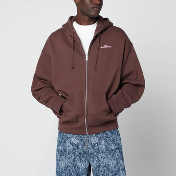 Awake NY Brown hooded sweatshirt with logo print