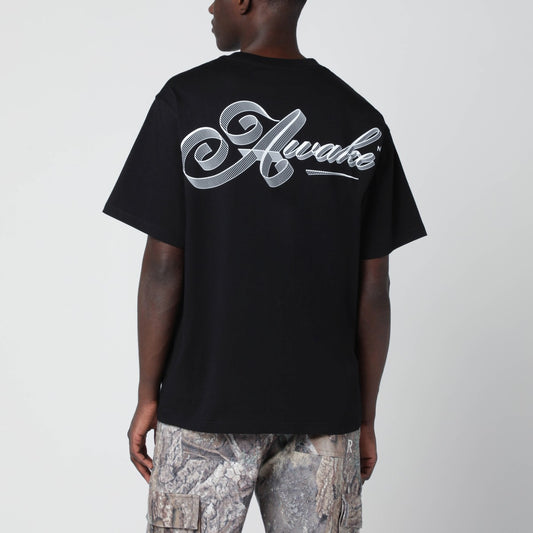 Awake NY Black cotton T-shirt with logo