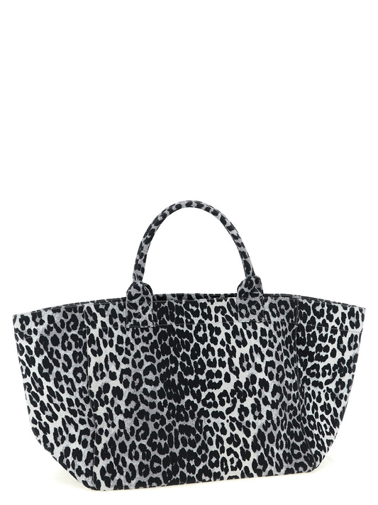 Ganni Leopard Sequin Xxl Tote Shopping Bag