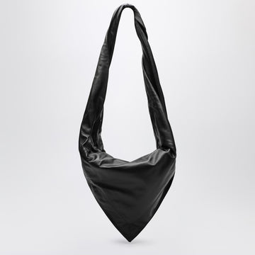 LEMAIRE Scarf bag in black/brown leather