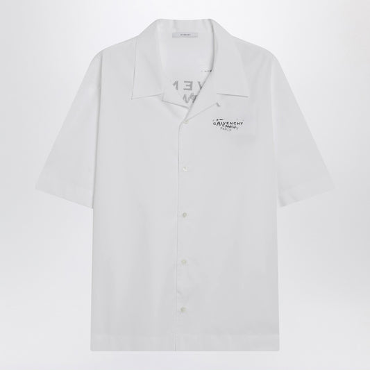 Givenchy White poplin shirt with logo print