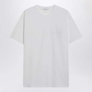 Givenchy White cotton and silk T-shirt with jacquard logo