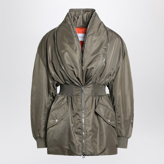 Givenchy Khaki shawl-collar bomber with zip