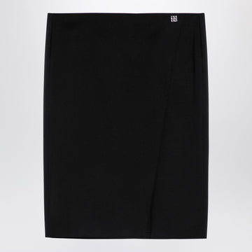 Givenchy Black wool skirt with metal button 4G
