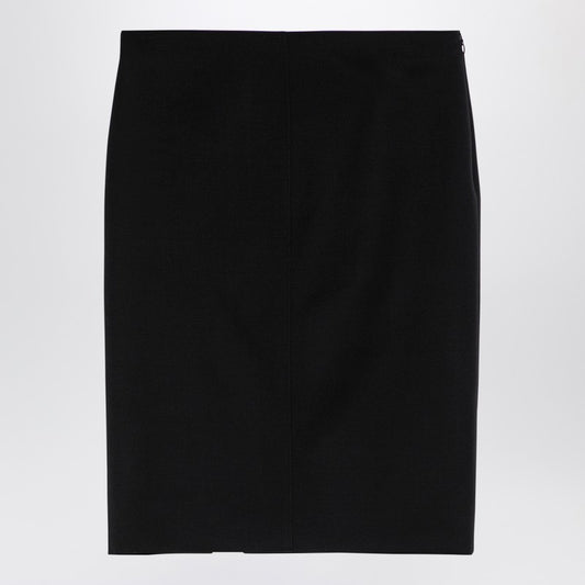 Givenchy Black wool skirt with metal button 4G