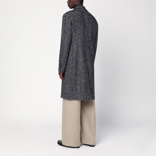 Tagliatore Black/beige houndstooth double-breasted coat