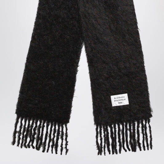 Acne Studios Black wool scarf with logo