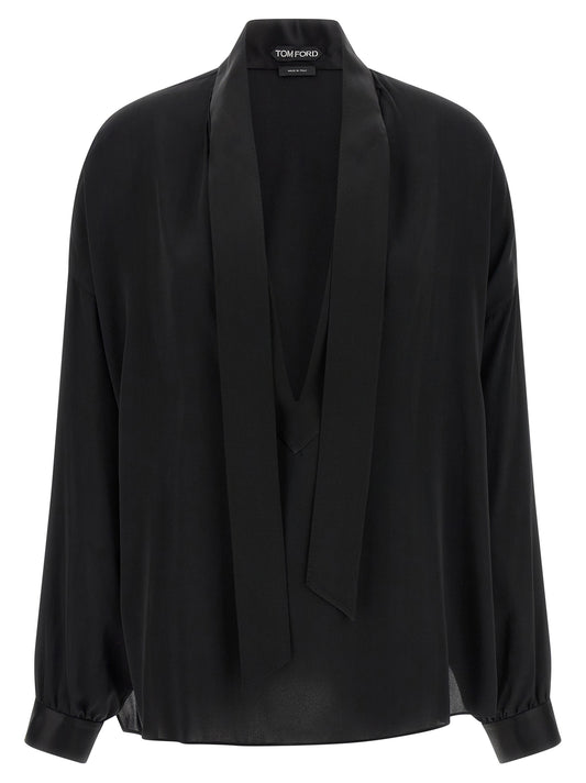 Tom Ford Lavallière Neck Blouse