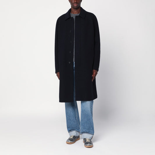 Harris Wharf London Navy blue single-breasted wool coat