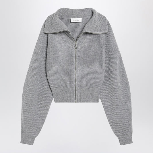 Sportmax Grey zip-up cardigan in wool and cashmere