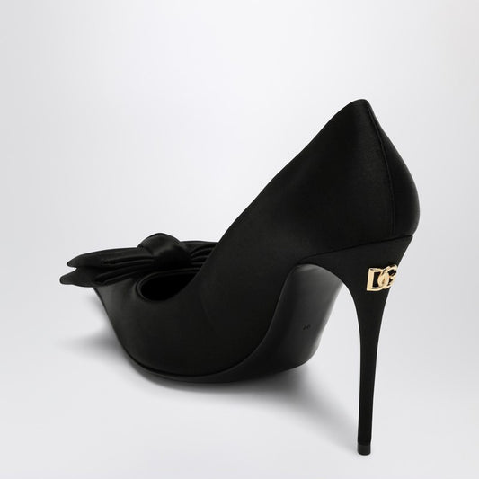 Dolce & Gabbana Dolce&Gabbana Black satin pumps with bow
