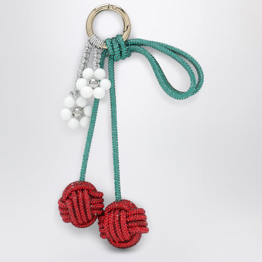 Hibourama Cherry charm with red/green crystals