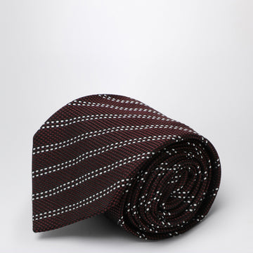Destin Burgundy/white silk tie