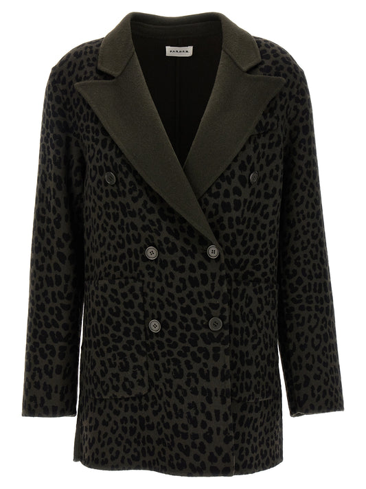 P.A.R.O.S.H. Animal Print Double-breasted Blazer