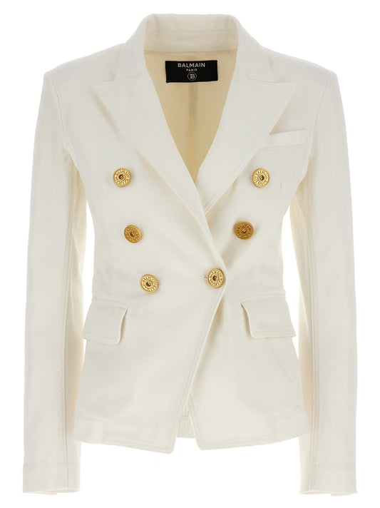 Balmain Double-breasted Denim Blazer