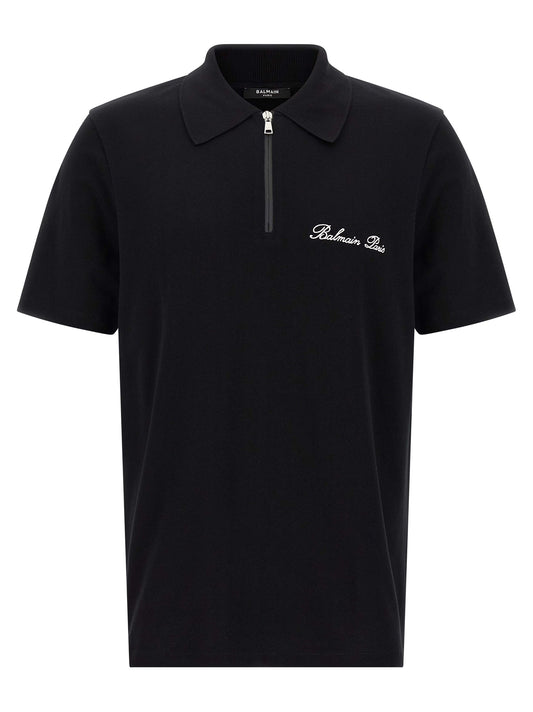 Balmain Logo Embroidery Polo Shirt