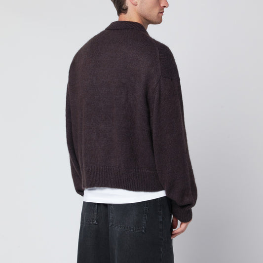STUDIO NICHOLSON Brown mohair-blend sweater