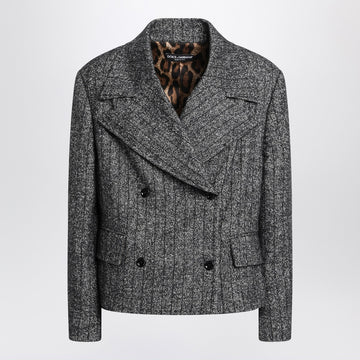 Dolce & Gabbana Dolce&Gabbana Dark grey short oversized striped jacket