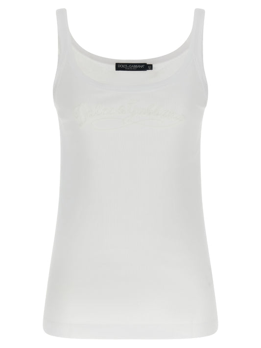 Dolce & Gabbana Logo Embroidery Tank Top
