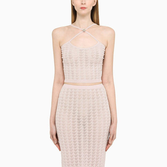 Alessandra Rich Pink criss-cross top